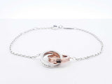 Tiffany & Co. Interlocking Circles Silver Bracelet 3 Grams 6 - 7 Inch Fw0525lrxdu