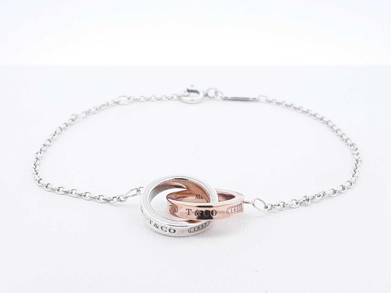 Tiffany & Co. Interlocking Circles Silver Bracelet 3 Grams 6 - 7 Inch Fw0525lrxdu