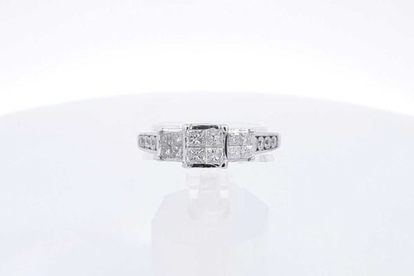 1.04ctw Diamond Ring In 10k White Gold 4.2 Grams Size 9.5 Eb0425oexsa