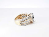 2.0 Cttw Diamond & 10k Yellow Gold Double Halo Ring 7.1 Grams Size 6.5 Fw0826irxdu