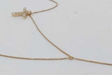 18k Gold Diamond Double Layered Cross Pendant Necklace 3.6g 15.5 In Eb1026pxzsa