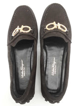 Salvatore Ferragamo Black Suede Loafers Size Us 7c Do0525