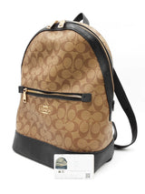 Coach Kenley Backpack In Signature Coated Canvas & Black Saffiano Leather Fw00925lzxdu