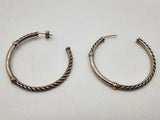 David Yurman Sterling Silver Push On Back Cable Hoop Earrings Do1223prxde