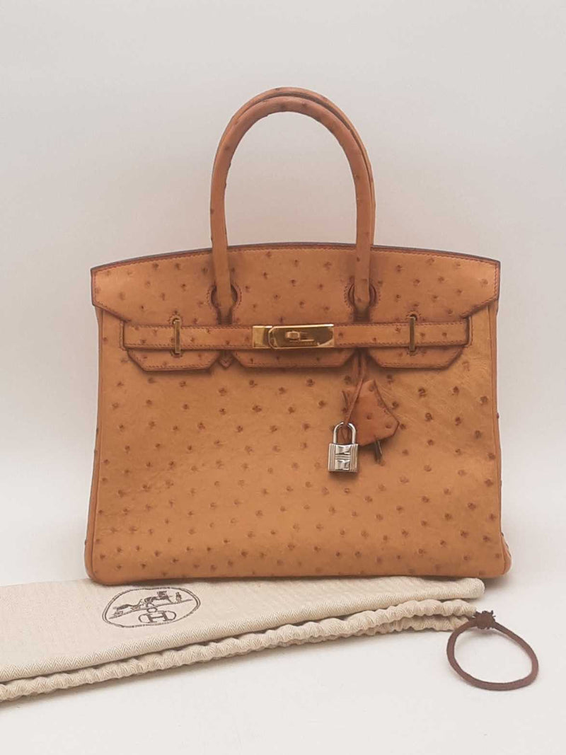 Hermes Birkin 30 Gold Ostrich Hand Bag Sd0825lcrzxsa