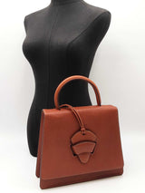 Loewe Barcelona Satchel In Brown Grained Leather Fw0926oxzdu