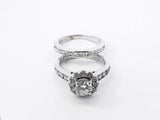 1.21 Cttw Diamond & 14k White Gold Halo Ring 5.2 Grams Size 3 Fw1025szxdu