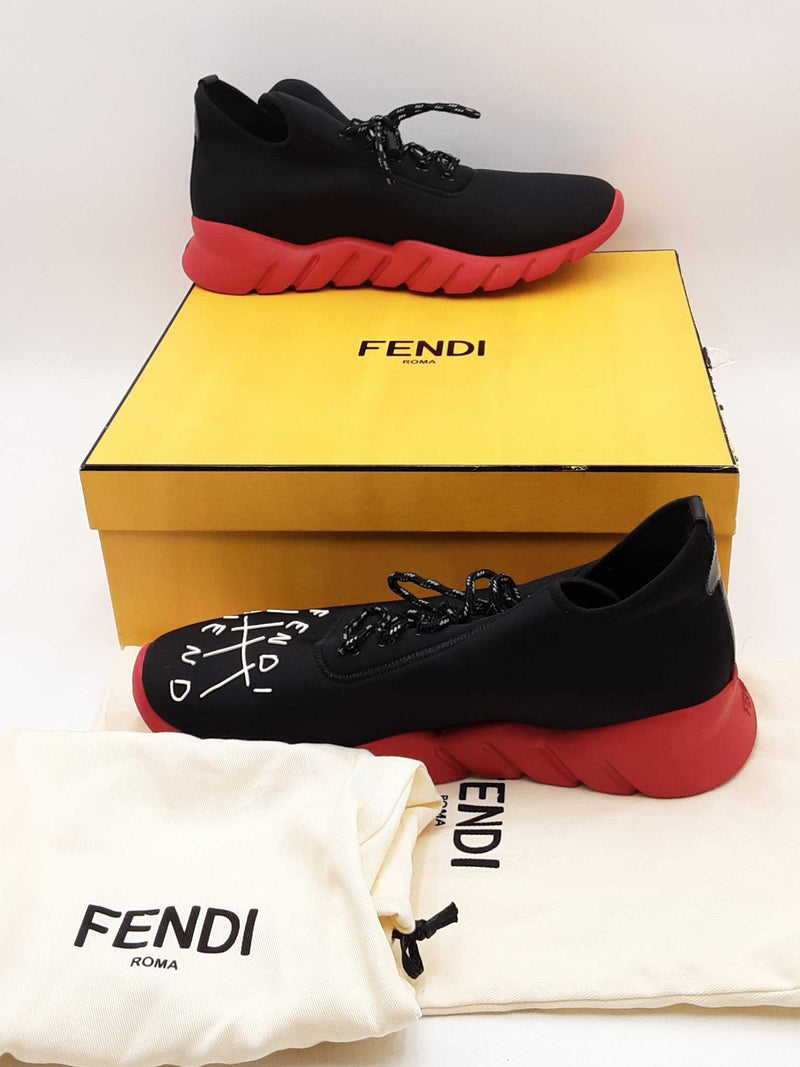 Fendi Roma Nylon Amors Sneakers Size 13 Eb0125oxzsa