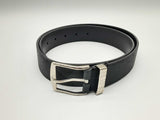 Burberry Black Charcoal Silver Check Canvas Leather Belt Size 34/85 Do0724exde