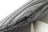 Saint Laurent Chevron Quilted Black Leather Cassandre Zip Wallet Eb0526lrxde