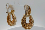 18k Yellow Gold Chunky Twisted Stud Omega Back Earrings 22 Grams Eb0926lorxsa