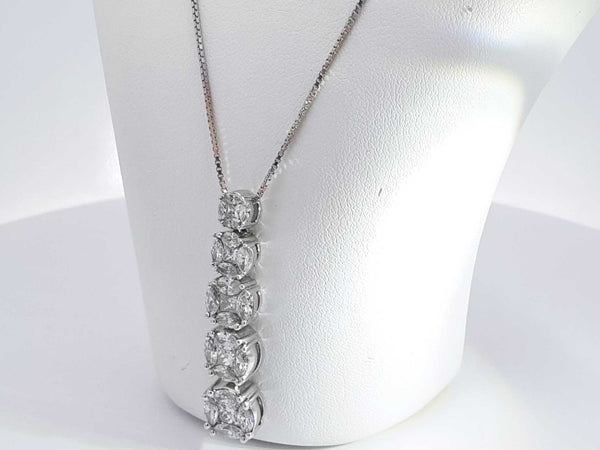 2.10 Cttw Diamond 14k White Gold 6 Grams Pendant Chain 16 In Aa0925pzxsa