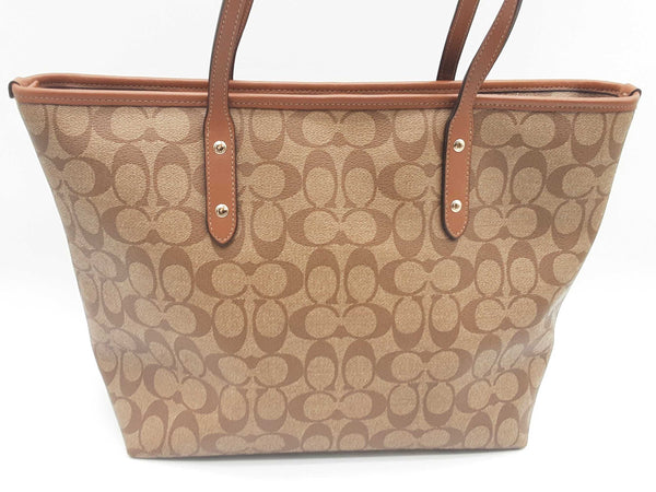 Coach Bonnie Cashin City Tan Logo Monogram Coated Canvas Zip Tote Hs0524wxsa