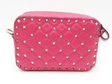Valentino Rockstud Spike Quilted Pink Camera Bag Sd1025ocrde
