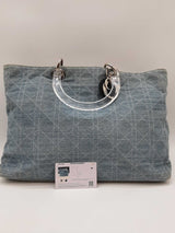 Christian Dior Cannage Lady Dior Denim Top Handle Tote Bag Eb0226corde