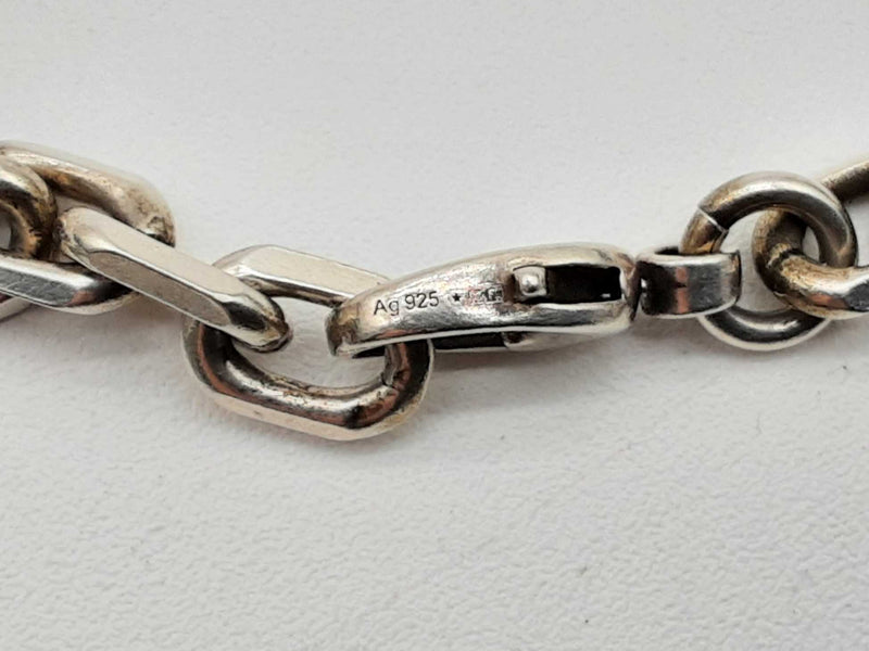 Gucci Gg Interlocking 0.925 Silver 19.7g Cable Chain Bracelet Size 18/ L 7 In Do0424lxzde