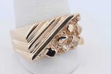 14k Yellow Gold Nugget Ring 8.4 Grams Size 10 Eb0826ixzde
