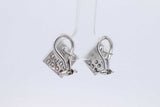 3.2cttw Princess Cut Diamond Stud Omega Back Earrings 14k White Gold Eb0426ixzdu