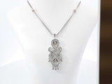 0.60 Cttw Diamond & 18k White Gold Chandelier Pendant Necklace 6.1 Grams 15.5 Inch Fw0726rxzdu
