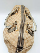 Gucci Gg Monogram Canvas Bamboo Top Handle Bag Eb0824orxdu