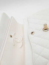 Chanel Small Double Flap White Caviar Leather Shoulder Bag Eb0925irxzde