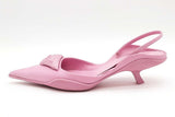 Prada Pink Gabardine Slingback Pointed Toe Kitten Heels Size 40 Eb0825rxde