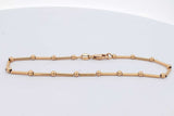 18k Yellow Gold Bead & Bar Bracelet 3.8 Grams 7 Inch Eb0326osxsa