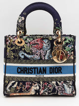 Christian Dior Lady Dior D Lite Embroidered Canvas Top Handle Bag Eb0926loxzsa