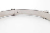 Tory Burch Silver Tone Logo Hinge Bangle Bracelet 6.5 In 7.2g Lh0924wrde