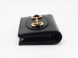 Gucci Horsebit 1955 Card Case Wallet In Black Calfskin Leather Fw1225lpzdu