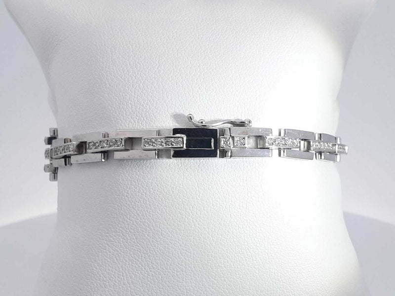 1.17 Cttw Diamond 14k White Gold 22.1 Grams Fancy Bracelet 7 In Aa0725lwxzsa