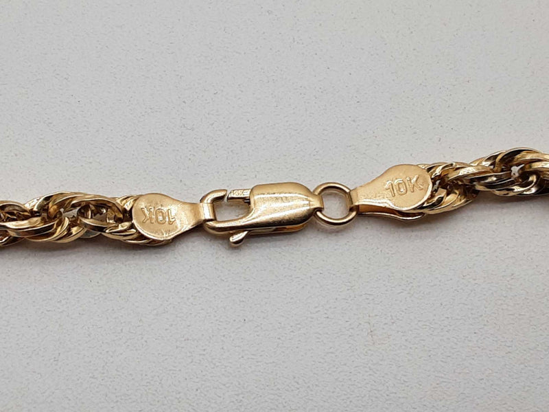 10k Yellow Gold 4.5g Rope Chain Bracelet 9 In Do0425lixde