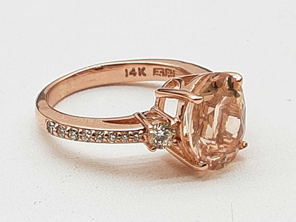 Synthetic Morganite 14k Rose Gold 3.5g Ring Size 5.25 Do0525lwxde
