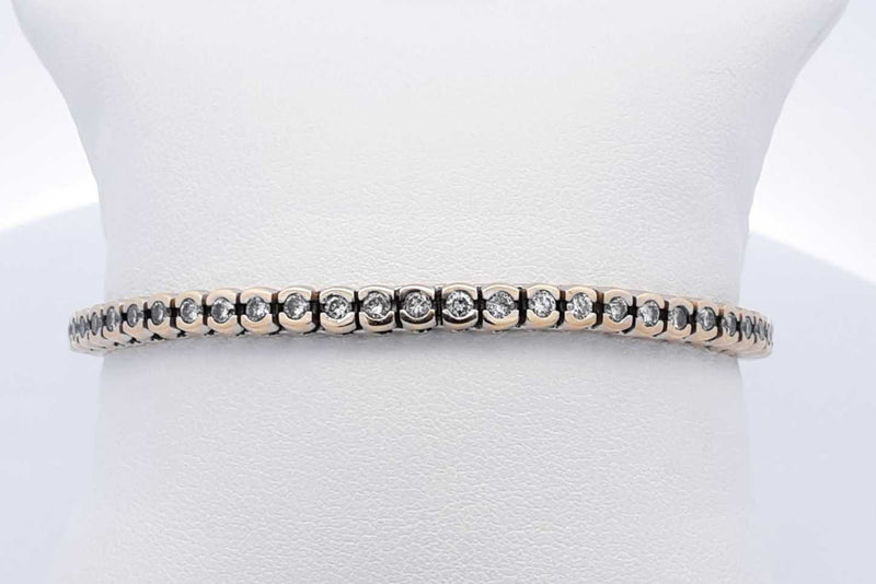 2.88ctw Diamond Tennis Bracelet 14k Yellow Gold 17.5 Grams 7.5 Inch Eb0125erxsa