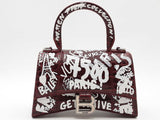 Balenciaga Xs Hourglass Graffiti Bag Red Aa0326rrzsa