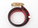 Gucci Torchon Double G 40mm Belt In Hibiscus Red Leather Size 80|32 Fw0326crdu