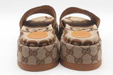 Gucci Macro Gg Monogram Canvas Platform Slides Size 38 Eb0726lxzsa