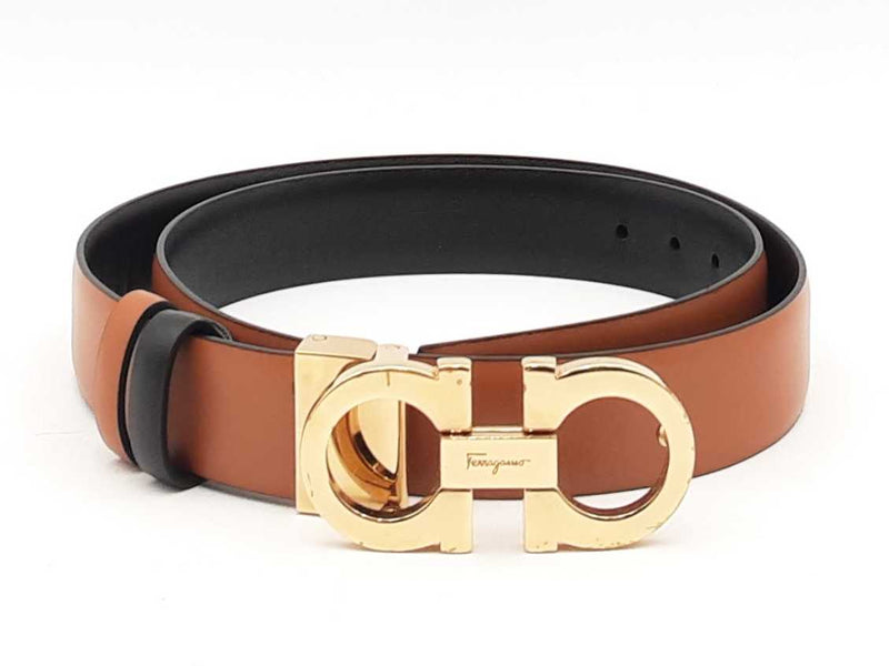 Salvatore Ferragamo Reversible Leather Belt & Gancini Buckle Fw0125rxsa