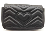Gucci Mini Marmont Chevron Quilted Matelasse Black Leather Crossbody Eb0826wrxdu
