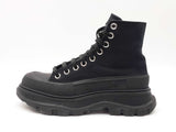 Alexander Mcqueen Tread Slick Black Canvas Lace Up Boots Size Us 7.5 Fw0126llxdu