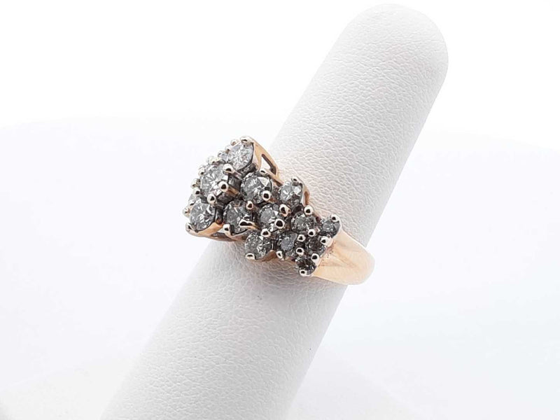 3.43 Cttw Diamond & 14k Yellow Gold Waterfall Ring 7.1 Grams Size 6 Fw0825scrdu