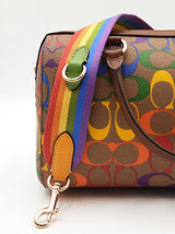 Coach Rowan Limited Edition Pride Satchel In Rainbow Signature Coated Canvas Fw0826lcrdu