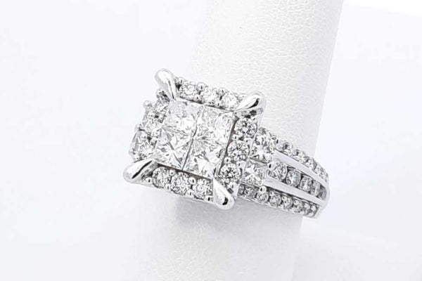 2.2ctw Diamond Ring In 14k White Gold 8.5 Grams Size 8 Eb1125sxzdu