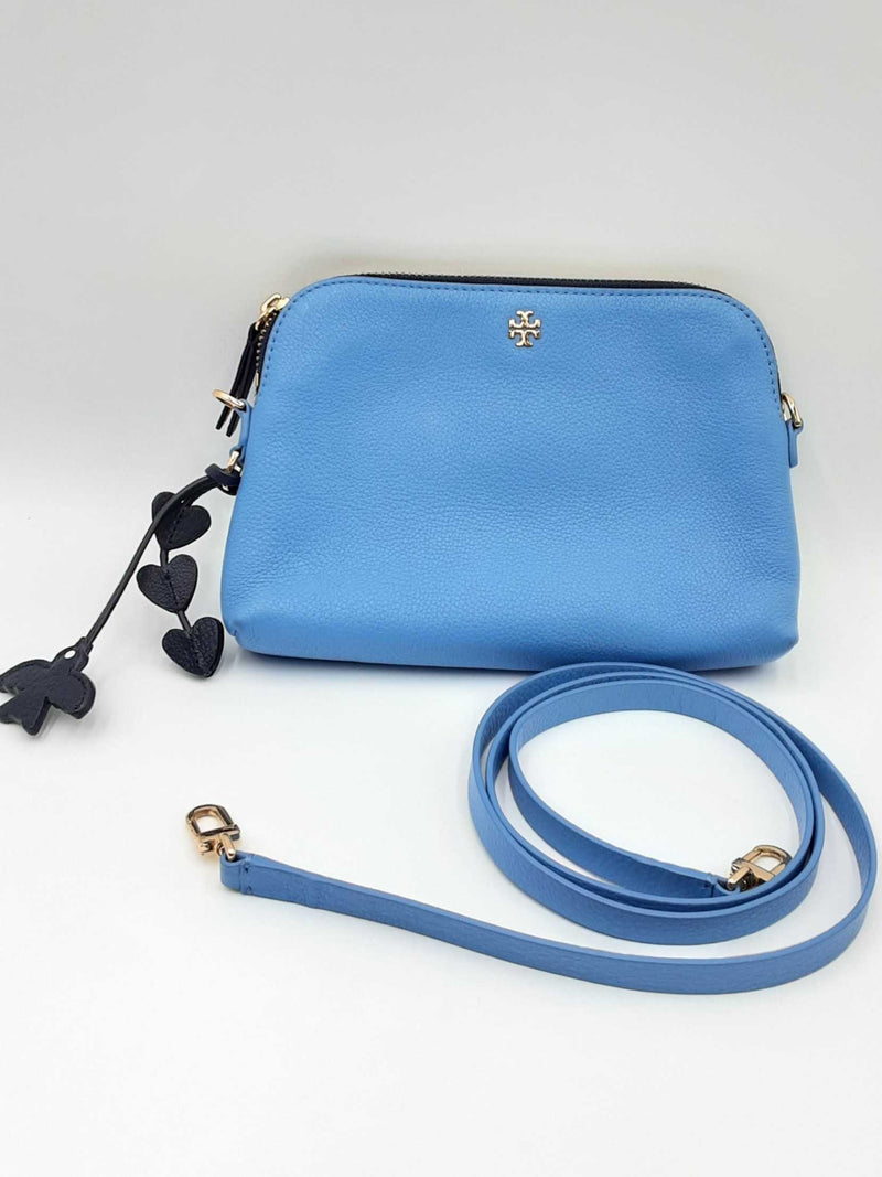 Tory Burch Pebbled Blue Leather Shoulder Bag Eb0724wrdu