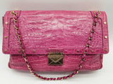 Gianni Versace Pink Crocodile Embossed Leather Shoulder Bag Do1124lxzxde