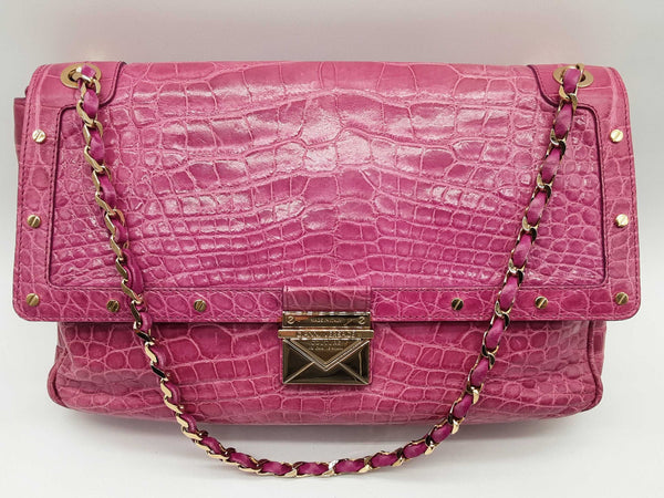 ハンドバッグ VERSACE Versace Handbags Women Fabric Pink/Beige Versace Pink Powder Icon Quilted And Patent Leather Bag