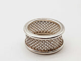 Tiffany & Co. Wide Mesh 0.925 Silver 3.9g Ring Size 3.25 Do0325ixde