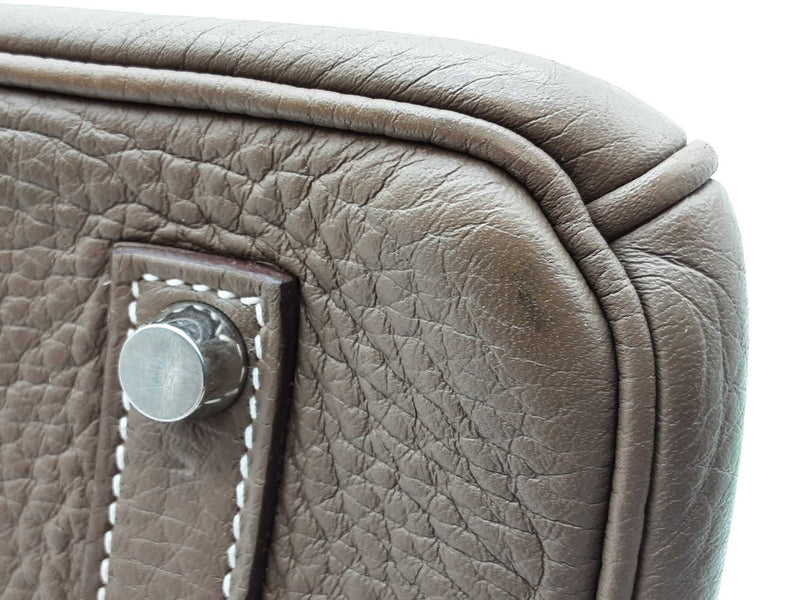 Hermes Birkin 35 Etoupe Gray Clemence Palladium Handbag Do0825srxzde