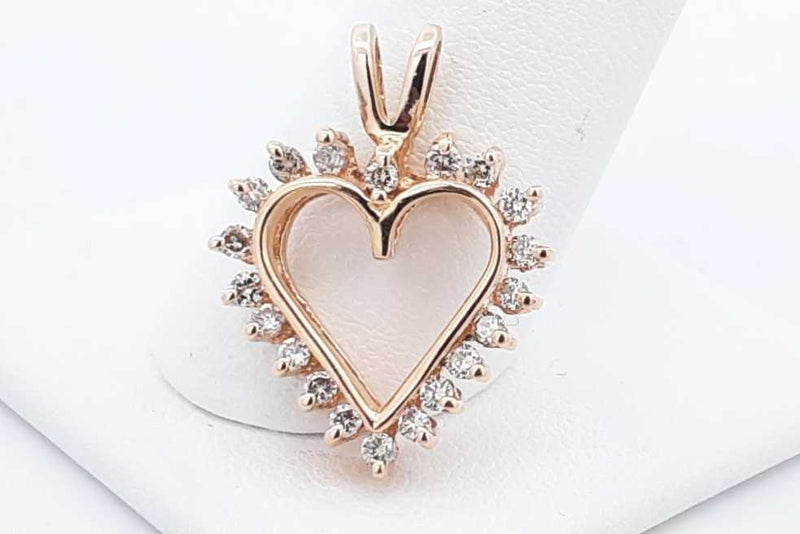 Approx. 0.4ctw Diamond Heart Shaped Pendant 14k Yellow Gold 3.8 Grams Eb824lwxsa