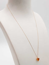 Heart Cut Synthetic Citrine 18k Yellow Gold 0.8g Necklace 17.5 In Do0825pxde